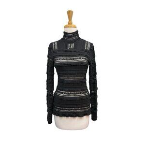 Cinq A Sept Antonia Black Lace Top Size S Small Blouse
